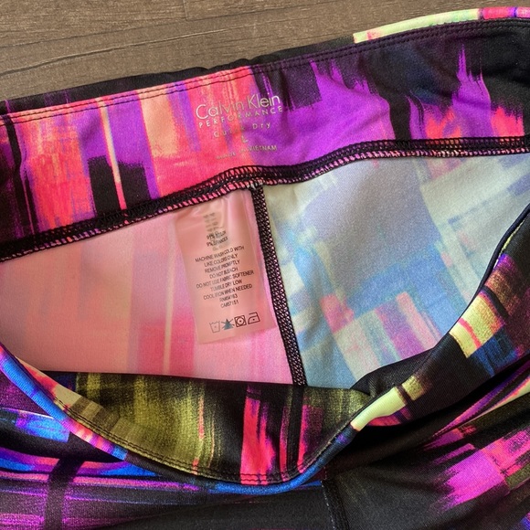 Calvin Klein Performance multicoloured abstract crop leggings yoga workout - Picture 5 of 10